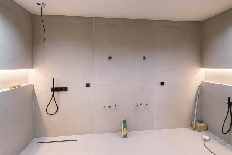 Voorbeeld van een moderne badkamer na renovatie in Den Haag