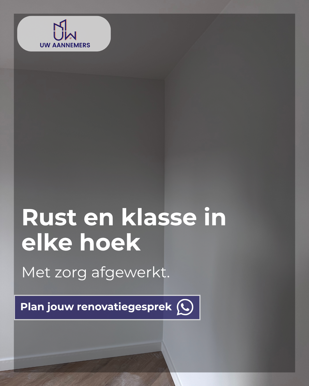 Strak stucwerk en afgewerkte muur in moderne woning – Uw Aannemers Den Haag