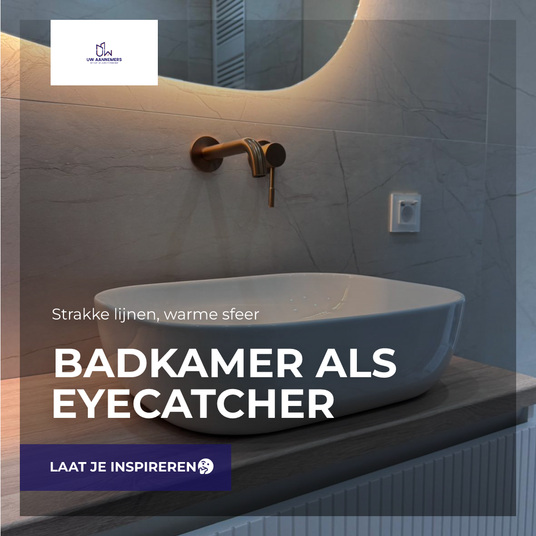 Moderne badkamerrenovatie met strakke lijnen en warme sfeer – Uw Aannemers Zuid-Holland