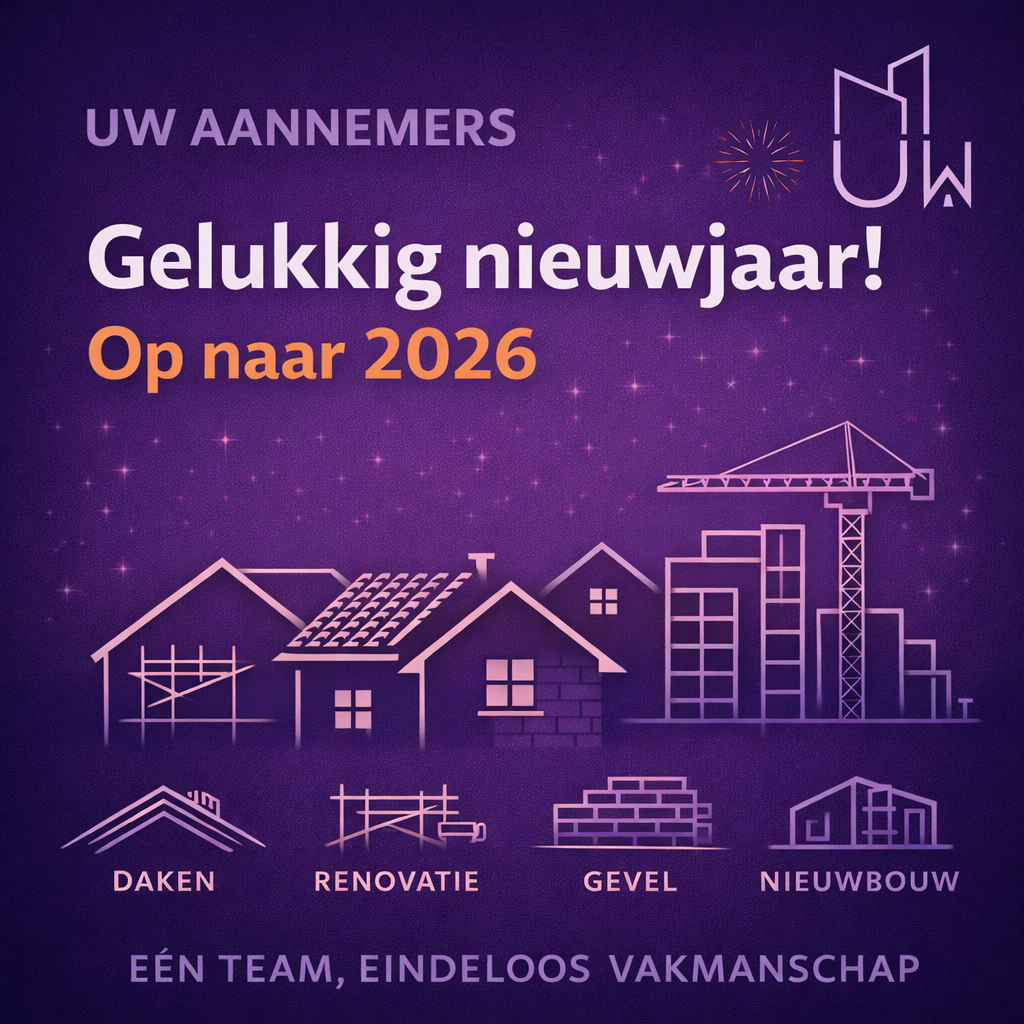 Gelukkig nieuwjaar 2026 van Uw Aannemers uit Den Haag – daken, renovatie, gevel en nieuwbouw